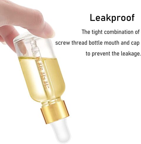 زجاجة قطارة شفافة بسعة 1 اونصة، زجاجات قطارة زجاجية باموبوم 30 مل مع قياس وغطاء علوي ذهبي للزيوت العطرية، عبوتان من زجاجة صبغة مع ملصقات وقمع in Kuwait