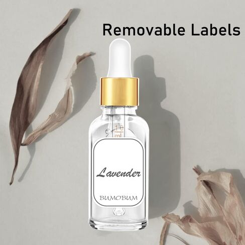 زجاجة قطارة شفافة بسعة 1 اونصة، زجاجات قطارة زجاجية باموبوم 30 مل مع قياس وغطاء علوي ذهبي للزيوت العطرية، عبوتان من زجاجة صبغة مع ملصقات وقمع in Kuwait