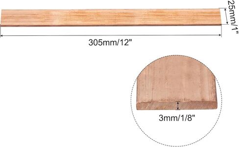 MECCANIXITY 2 قطعة 12 بوصة × 1 بوصة شريط نحاسي مسطح، 1/8 بوصة سمك قضيب نحاسي لأنظمة التأريض للمشاريع المعمارية in Kuwait