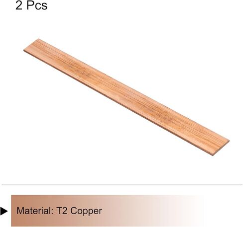 MECCANIXITY 2 قطعة 12 بوصة × 1 بوصة شريط نحاسي مسطح، 1/8 بوصة سمك قضيب نحاسي لأنظمة التأريض للمشاريع المعمارية in Kuwait