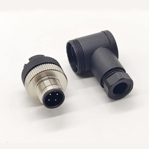 FOWIUNYE M12 4 Pin Male Connector, 12mm Industrial Circular Connector IP67 A Code Right Angle Type Adapter Field Assembly Wireable Sensor Unshiled 250V 4A AC/DC Connector for PG7 in Saudi Arabia