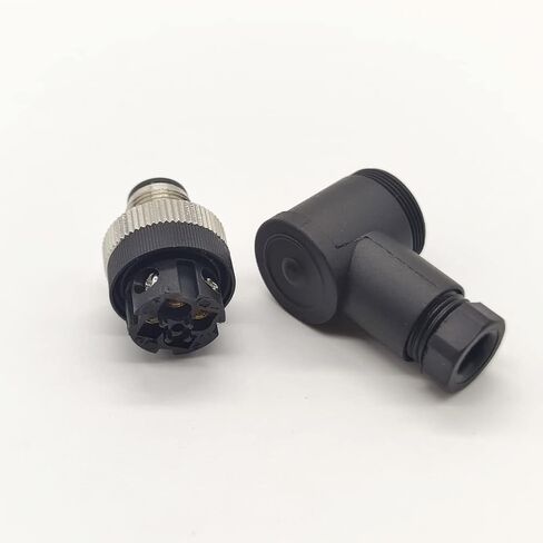 FOWIUNYE M12 4 Pin Male Connector, 12mm Industrial Circular Connector IP67 A Code Right Angle Type Adapter Field Assembly Wireable Sensor Unshiled 250V 4A AC/DC Connector for PG7 in Saudi Arabia