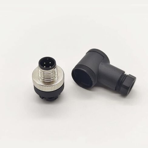 FOWIUNYE M12 4 Pin Male Connector, 12mm Industrial Circular Connector IP67 A Code Right Angle Type Adapter Field Assembly Wireable Sensor Unshiled 250V 4A AC/DC Connector for PG7 in Saudi Arabia