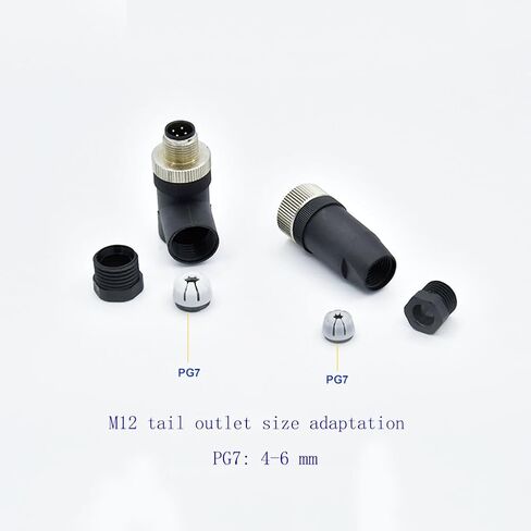 FOWIUNYE M12 4 Pin Male Connector, 12mm Industrial Circular Connector IP67 A Code Right Angle Type Adapter Field Assembly Wireable Sensor Unshiled 250V 4A AC/DC Connector for PG7 in Saudi Arabia