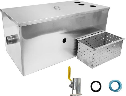 اي هاي نير مصيدة شحوم تجارية 25 باوند، مصيدة شحوم اعتراضية 13 جالون في الدقيقة، مصيدة شحوم من الستانلس ستيل للمطبخ والمطعم in Kuwait