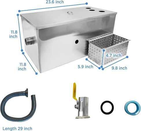 اي هاي نير مصيدة شحوم تجارية 25 باوند، مصيدة شحوم اعتراضية 13 جالون في الدقيقة، مصيدة شحوم من الستانلس ستيل للمطبخ والمطعم in Kuwait