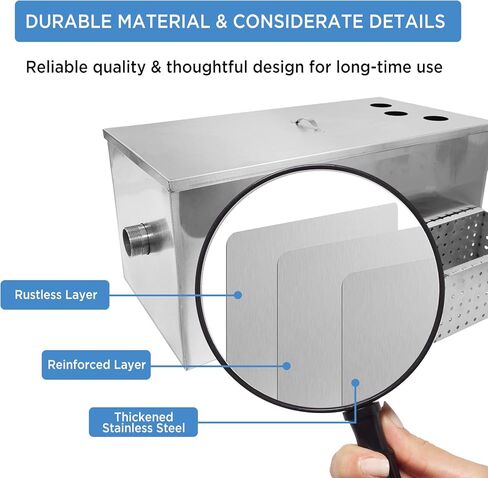 اي هاي نير مصيدة شحوم تجارية 25 باوند، مصيدة شحوم اعتراضية 13 جالون في الدقيقة، مصيدة شحوم من الستانلس ستيل للمطبخ والمطعم in Kuwait