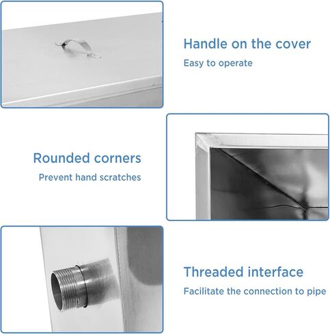 اي هاي نير مصيدة شحوم تجارية 25 باوند، مصيدة شحوم اعتراضية 13 جالون في الدقيقة، مصيدة شحوم من الستانلس ستيل للمطبخ والمطعم in Kuwait