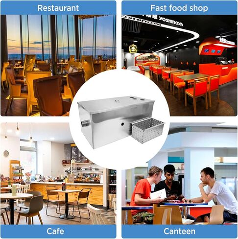 اي هاي نير مصيدة شحوم تجارية 25 باوند، مصيدة شحوم اعتراضية 13 جالون في الدقيقة، مصيدة شحوم من الستانلس ستيل للمطبخ والمطعم in Kuwait