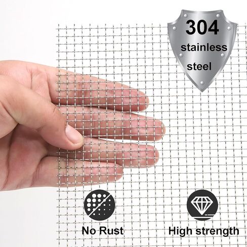 Wire Mesh 5 Mesh, 304 Stainless Steel Woven Wire Mesh Screen, Sturdy Metal Mesh Sheets to Prevent Mice, Rodents, Spiders, Squirrels (Silver-2pcs, 8x12 Inch) in Kuwait