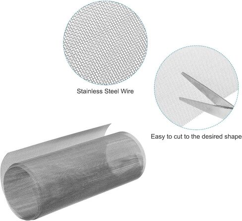 شبكة سلكية منسوجة من الفولاذ المقاوم للصدأ مقاس 11.8 بوصة × 39.4 بوصة من باتيكل، 20 شبكة سلكية لشاشة الأمان، شبكة سلكية لتهوية الهواء لقفص الحيوانات في الحديقة in Kuwait