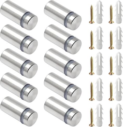 Juvielich Sign Standoff Screws 8 Pack (1/2 in. Dia x 1 in. L) Advertising Screws Stainless Steel Wall Standoff Mounts Hardware for Sign Holders Glass Acrylic Nail，Sliver in Saudi Arabia