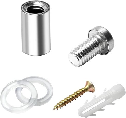 Juvielich Sign Standoff Screws 8 Pack (1/2 in. Dia x 1 in. L) Advertising Screws Stainless Steel Wall Standoff Mounts Hardware for Sign Holders Glass Acrylic Nail，Sliver in Saudi Arabia