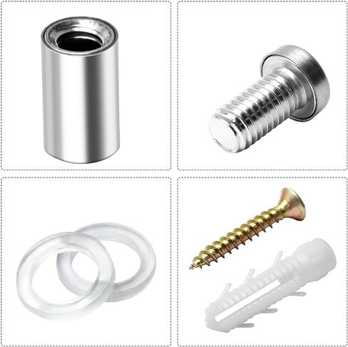 Juvielich Sign Standoff Screws 8 Pack (1/2 in. Dia x 1 in. L) Advertising Screws Stainless Steel Wall Standoff Mounts Hardware for Sign Holders Glass Acrylic Nail，Sliver in Saudi Arabia