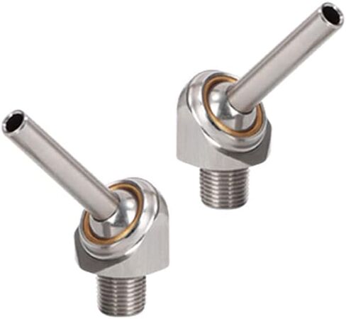PGFUN 2 Pcs 1/4" PT x 10/30/50mm Coolant Pipe Adjustable 304 Stainless Steel Screw-in Coolant Nozzle High-Pressure Water Oil Cooling Tube for Lathe, Milling, CNC Machine (10mm) in Saudi Arabia
