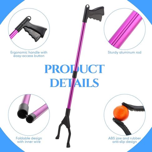 Umigy 16 قطعة 32 بوصة أداة المنتزع منتقي القمامة لكبار السن، أداة التقاط المنتزع القابلة للطي، أداة طويلة سهلة الاستخدام لمخلب القمامة، أداة مساعدة للوصول إلى ذراع تمديد منتقي القمامة in Kuwait