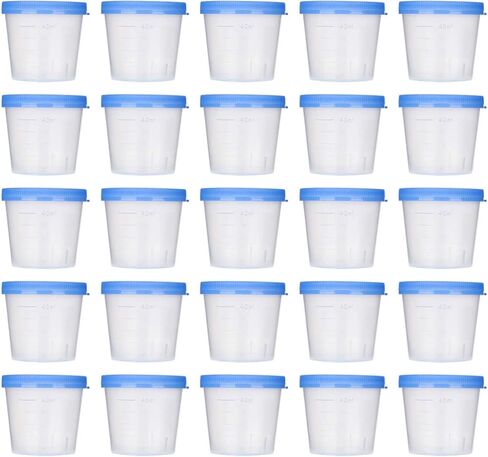 50 قطعة 40 مللي كوب البول أكواب البول البلاستيكية المعقمة أكواب عينة معقمة أكواب جمع العينات مع أغطية حاوية البول حاويات العينات ملحقات اختبار البول (لون عشوائي) in Kuwait