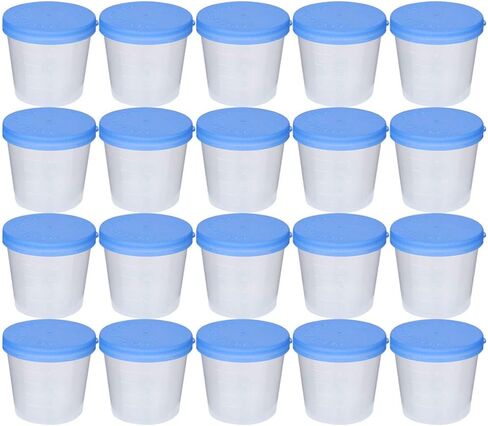 50 قطعة 40 مللي كوب البول أكواب البول البلاستيكية المعقمة أكواب عينة معقمة أكواب جمع العينات مع أغطية حاوية البول حاويات العينات ملحقات اختبار البول (لون عشوائي) in Kuwait