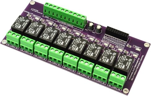 وحدة التتابع الكهرومغناطيسي ذات 8 قنوات 10 أمبير تحكم مباشر 3.3 فولت 5.0 فولت وقت التشغيل 8 مللي ثانية كحد أقصى/متوافق مع تطبيقات Arduino وRaspberry PI وMCU وPLC/اللوحة تناسب حامل بلاستيك السكك الحديدية DIN. in Kuwait