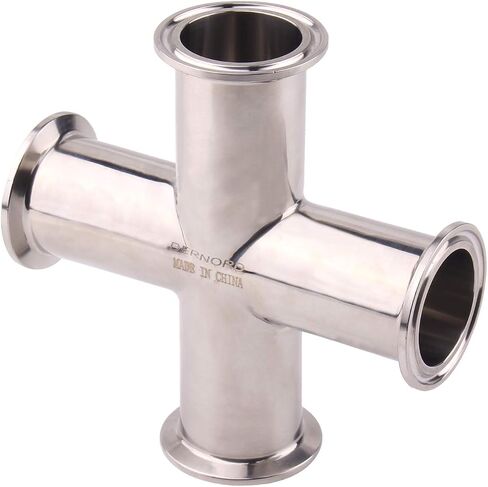 DERNORD 4 Way Cross Clamp Fits 1.5" Tri-clamp Sanitary Fitting Stainless Steel 304, 32mm Pipe OD in Kuwait