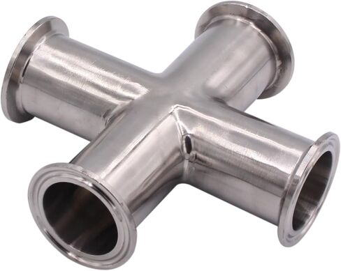 DERNORD 4 Way Cross Clamp Fits 1.5" Tri-clamp Sanitary Fitting Stainless Steel 304, 32mm Pipe OD in Kuwait