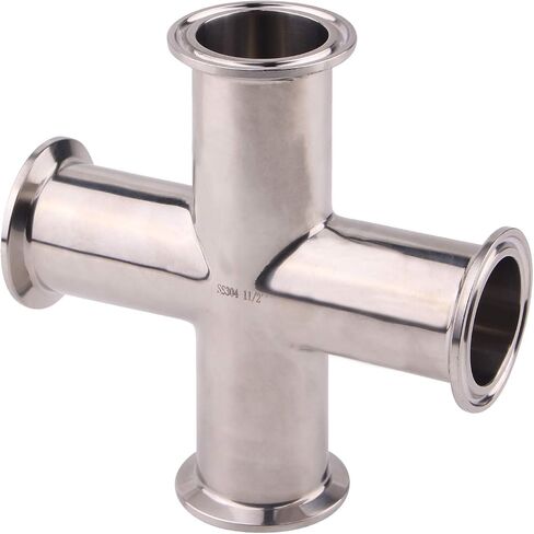 DERNORD 4 Way Cross Clamp Fits 1.5" Tri-clamp Sanitary Fitting Stainless Steel 304, 32mm Pipe OD in Kuwait