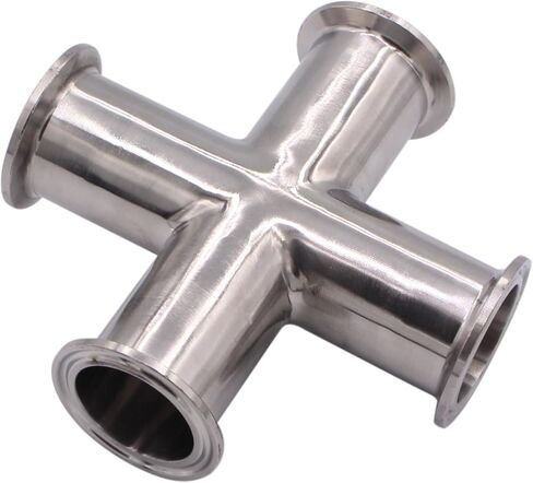 DERNORD 4 Way Cross Clamp Fits 1.5" Tri-clamp Sanitary Fitting Stainless Steel 304, 32mm Pipe OD in Kuwait