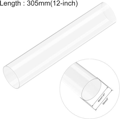uxcell Clear Rigid Acrylic Pipe 21mm(13/16") ID x 25mm(1") OD x 305mm(12") Round Tube Tubing in Kuwait