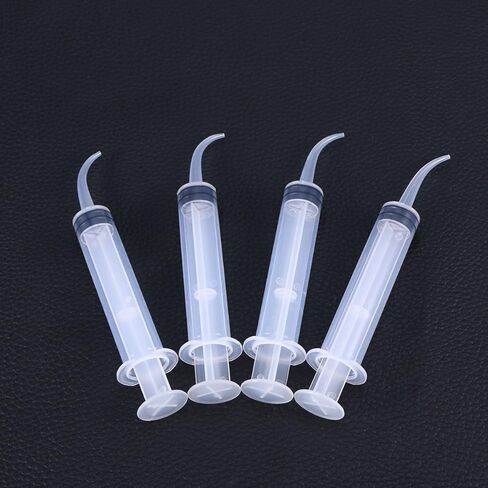 4pcs Disposable Dental Irrigation Syringe with Curved Tip Colostrum Syringes for Dental Care in Kuwait