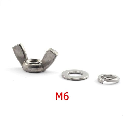 PZRT 10 Sets M4 DIN315 Wing Nut and Flat/Spring Washers 304 Stainless Steel Hand Tighten Butterfly Nut Fastener Hardware Fitting in Kuwait