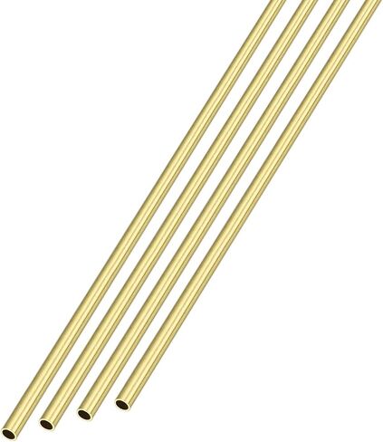 انبوب نحاسي معدني (قطر خارجي 2 ملم × 0.2 ملم طول × 300 ملم طول)، 4 قطع، انابيب مستقيمة - للاثاث المنزلي والالات والحرف اليدوية in Saudi Arabia