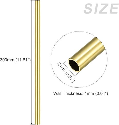 أنبوب نحاسي METALLIXITY (13 مم OD × 1 مم جدار T × 300 مم طول)، أنابيب مستقيمة - للتأثيث المنزلي، والآلات، والحرف اليدوية in Kuwait