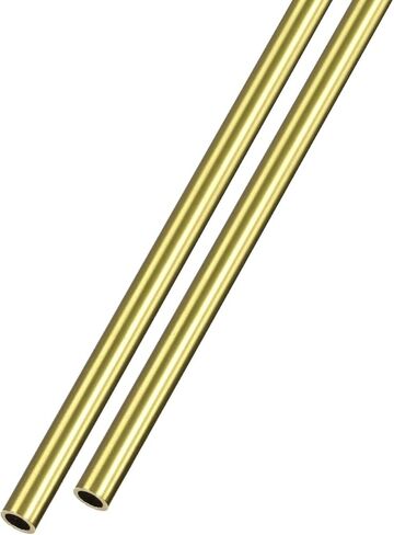 METALLIXITY Brass Tube (4mm OD x 0.5mm Wall T x 200mm L) 2Pcs, Straight Tubing - for Home Furnishing, Machinery, DIY Handicraft in Kuwait