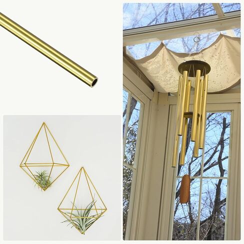 METALLIXITY Brass Tube (4mm OD x 0.5mm Wall T x 200mm L) 2Pcs, Straight Tubing - for Home Furnishing, Machinery, DIY Handicraft in Kuwait