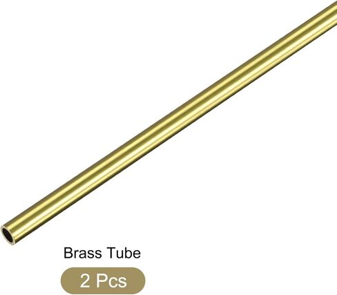 METALLIXITY Brass Tube (4mm OD x 0.5mm Wall T x 200mm L) 2Pcs, Straight Tubing - for Home Furnishing, Machinery, DIY Handicraft in Kuwait