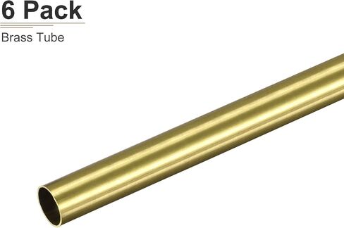 DTGN 10mm x 0.25mm x 300mm(ODxWall TxL) Brass Tube - 6Pack - Good for Machinery Equipment DIY Decorative Frame - Round Metal Tubing in Saudi Arabia
