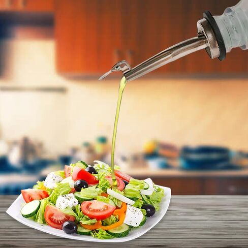 فوهات زيت الزيتون، زجاجة كلاسيكية من الستانلس ستيل لصب المشروبات الكحولية والخل والشراب والزيوت مع قمع من الستانلس ستيل (قطعتين) in Kuwait
