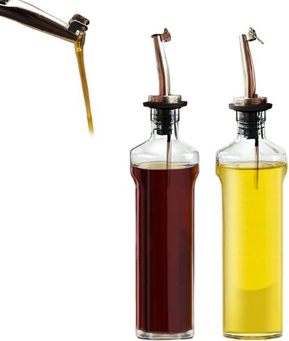 فوهات زيت الزيتون، زجاجة كلاسيكية من الستانلس ستيل لصب المشروبات الكحولية والخل والشراب والزيوت مع قمع من الستانلس ستيل (قطعتين) in Kuwait