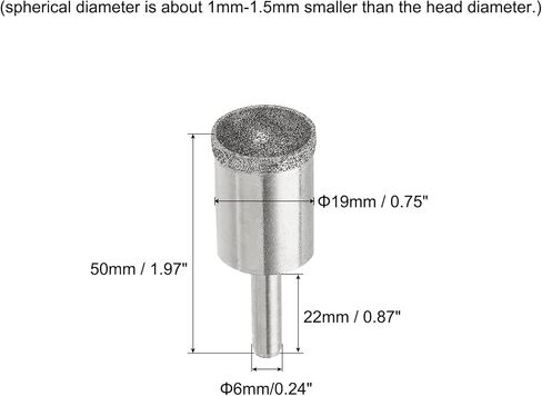 uxcell Diamond Mounted Point, 19mm 600 Grits Spherical Concave Head Bead Fine Grinding Bit for Jade Amber Stone Beeswax Glass in Saudi Arabia