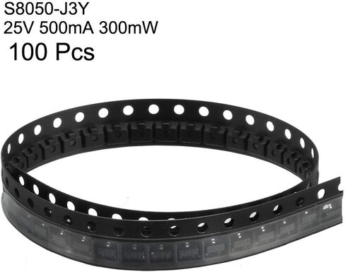 uxcell 100pcs S8050 Transistor J3Y NPN 25V 500mA 300mW Surface Mount SOT-23 in Saudi Arabia