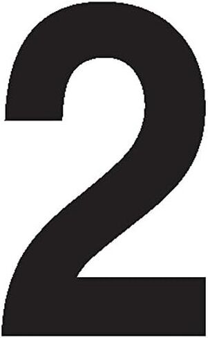 Labelmaster NUMBER2W "Number 2" Labels, 3 1/2", White Vinyl (Pack of 50) in Kuwait