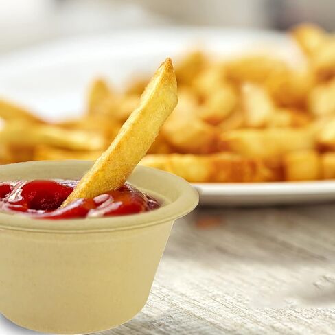 cezoyx 300 حزمة 2 أوقية أكواب ألياف قصب السكر الطبيعية، أكواب بهار ورقية يمكن التخلص منها، أكواب تذوق قابلة للتحلل، أكواب جزء عينة لجيلو شوت، سوفلي، بهار، صلصة in Kuwait