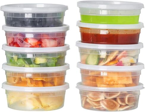 FULING [48pack 16oz Plastic Containers With Lids Deli Disposable Food Storage Takeout Containers Airtight BPA-Free Leakproof Round Bowls for Soup Salad Restaurant Supplies With Clear Lids in Kuwait