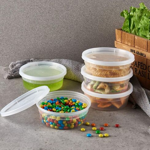 FULING [48pack 16oz Plastic Containers With Lids Deli Disposable Food Storage Takeout Containers Airtight BPA-Free Leakproof Round Bowls for Soup Salad Restaurant Supplies With Clear Lids in Kuwait