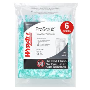 WypAll® PowerClean™ ProScrub™ Heavy Duty Wet Towels (91367), Dual Action Cleaning, X-Large 9.5" x 12" Wipes, Refill Only (75 Sheets/Pack, 6 Refill Packs/Case, 450 Sheets/Case) in Saudi Arabia