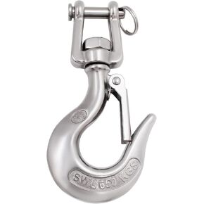 SHENGHUISS 5/16'' Clevis Slip Hook 304 Stainless Steel with Safety Latch, 1400 Lbs Swivel Lifting Hoisting Chain Hooks for Rigging Crane Towing Winch Wrecker ATV Trailer in Saudi Arabia