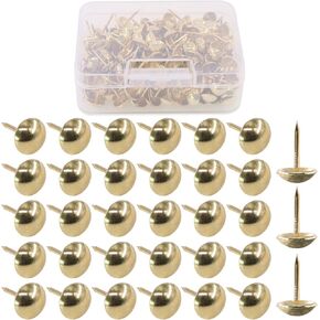 Hilitchi 200-Pieces 7/16''(11mm) Antique Brass Tacks Bronze Nail Pins Upholstery Nail Tacks Furniture Thumb Tack Pins Assortment Kit (Bronze) in Kuwait