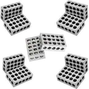 Timunr 5 Pair of Matched 1 x 2 x 3 Precision Parallel Blocks, 23-Hole 0.0002 Inch Alloy Steel 123 Parallel Block Set in Kuwait