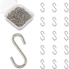 Millennial Essentials Mini S Hooks Connectors S Shaped Wire Hook Hangers 200pcs Hanging Hooks for DIY Crafts, Hanging Jewelry, Key Chain, Tags, Fishing Lure, Net Equipment (0.59 Inch)