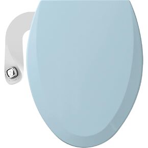 Bio Bidet by Bemis 1500EC Toilet Seat with Perfect Fit, Fresh Water Spray, Non-Electric, Easy to Install Bidet, ELONGATED, Dresden Blue